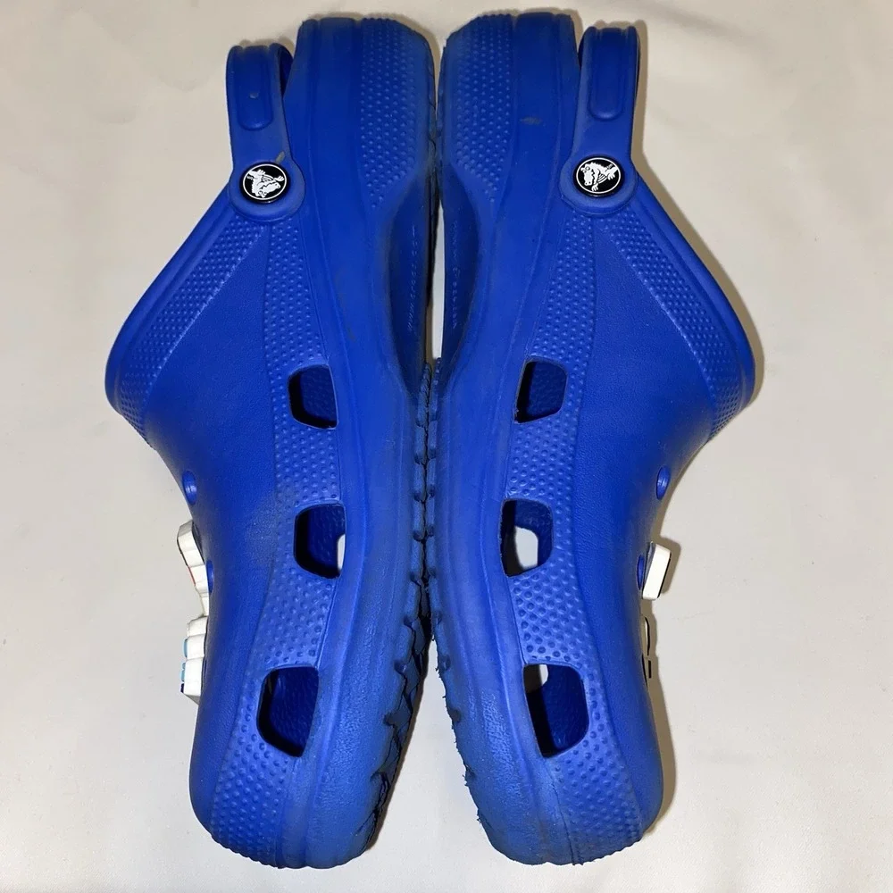 Crocs Royal Blue Men's Size 12‎ Jibbitz The Office Funny Humor